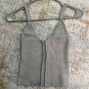 Zara knit tank top with eye hook design